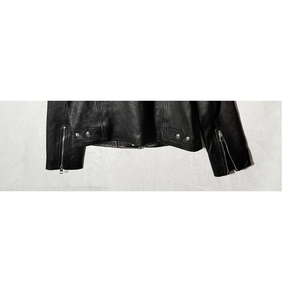 Madewell New Ultimate Leather Moto Jacket Black Lambskin Shearling Collar sz S - Picture 10 of 11